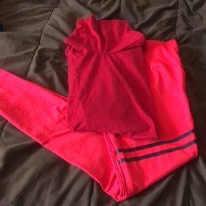 Red Crop Top Workout Set - Never Worn